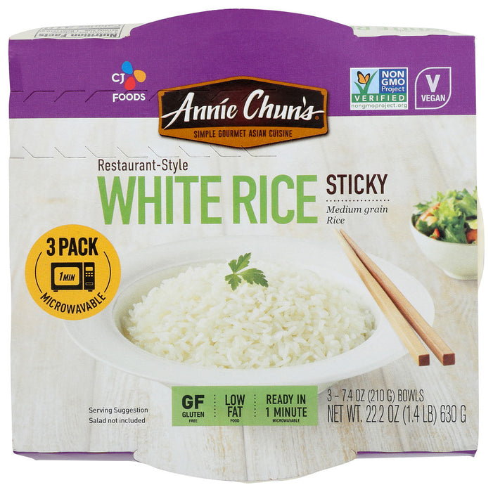 ANNIE CHUNS: Sticky White Rice 3Pk, 22.2 oz