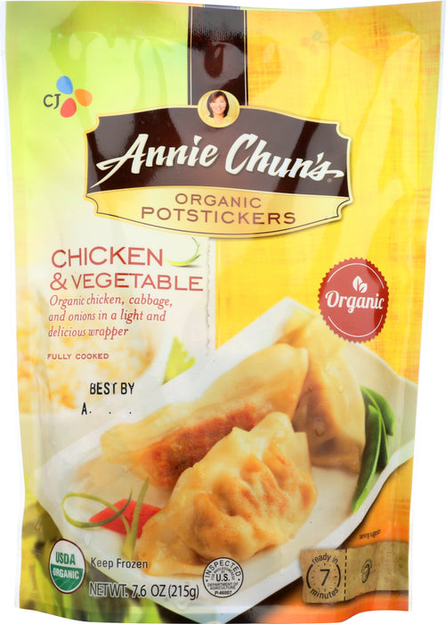 ANNIE CHUN'S: Potstickers Organic Chicken and Vegetable, 7.6 oz