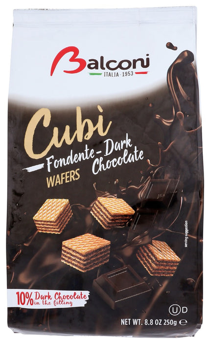 BALCONI: Wafer Cubi Dark Chocolate, 250 gm