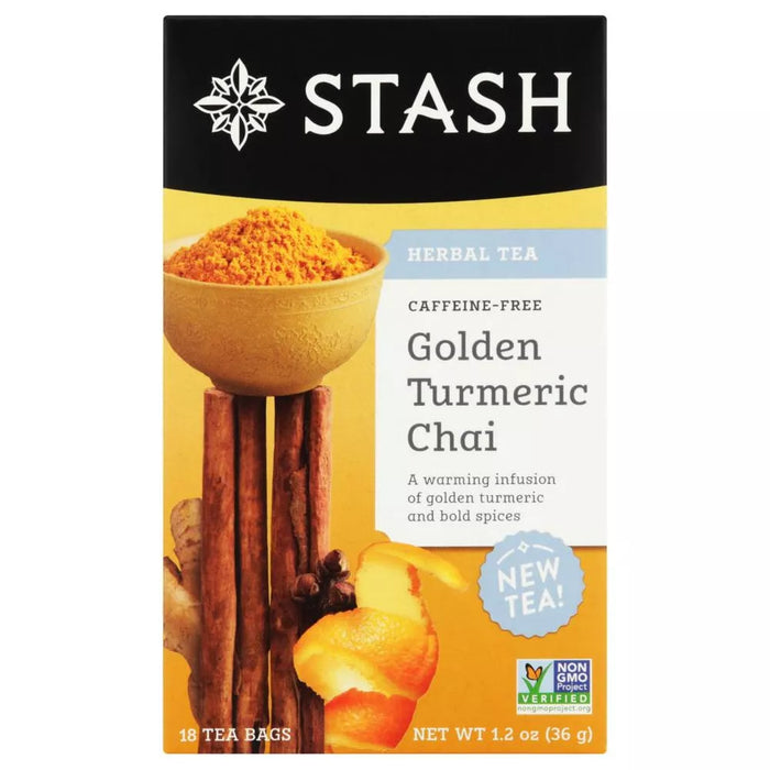 STASH TEA: Golden Turmeric Chai Herbal Tea, 18 bg