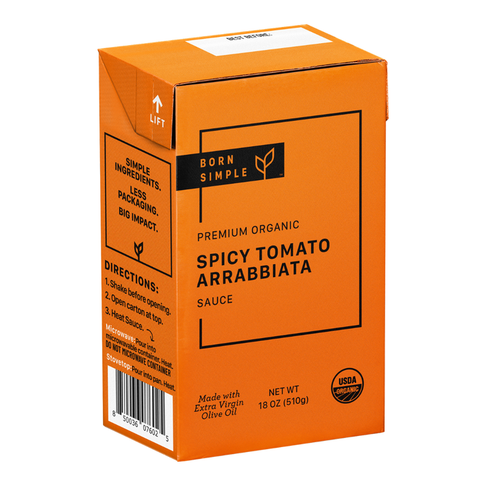 BORN SIMPLE: Sauce Spicy Tomato Arrabbiata, 18 OZ