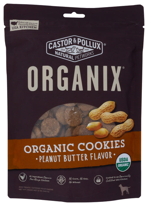 CASTOR & POLLUX: Organic Dog Cookies Peanut Butter, 12 oz