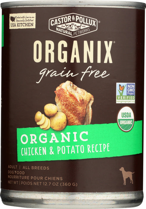 CASTOR & POLLUX: Organix Grain Free Chicken & Potato Canned Dog Food, 12.7 oz