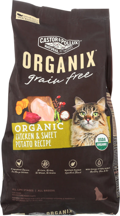 CASTOR & POLLUX: Cat Food Dry Organic Grain Free Chicken Sweet Potato, 6 lb
