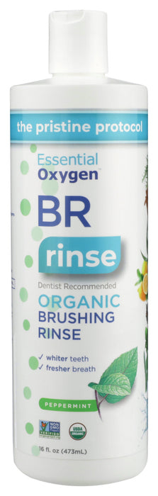 ESSENTIALOXYGEN: Organic Brushing Rinse Peppermint, 16 oz