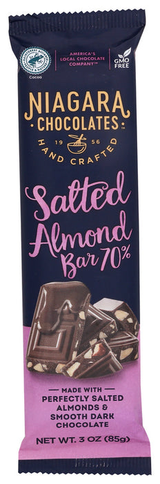 NIAGARA: Dark Chocolate Salted Almond Bar, 3 oz