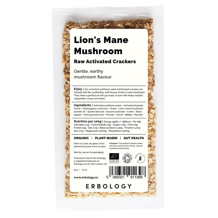 ERBOLOGY: Crackers Mushroom Lions, 1.8 oz