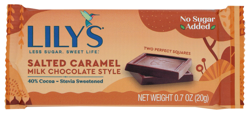 LILYS SWEETS: Milk Chocolate Bar Salted Caramel, 0.7 OZ