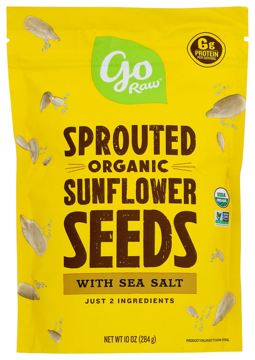 GO RAW: Sprouted Sunflower Seeds Sea Salt, 10 oz
