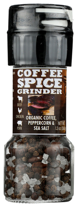 DON PABLO: Peppercorn Organic Coffee Sea Salt Grinder, 1.3 oz
