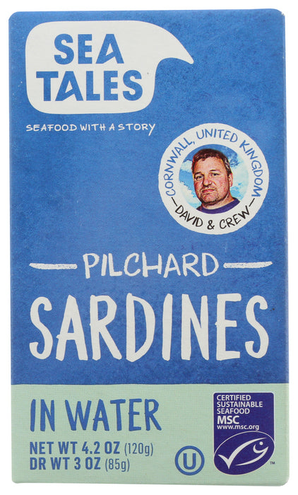 SEA TALES: Sardines Msc In Water, 4.2 oz