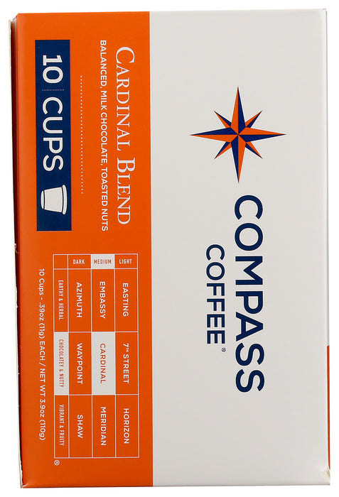 COMPASS COFFEE: Cardinal Coffee Blend K-Cups, 3.9 oz