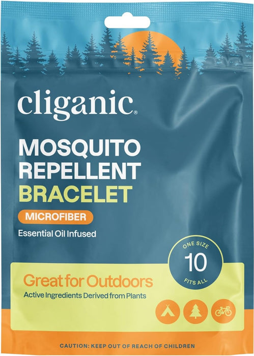 CLIGANIC: Mosquito Repellent Microfiber Bracelets, 10 pk