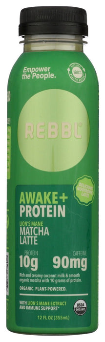 REBBL INC: Awake+ Protein Lion’s Mane Matcha Latte, 12 fo