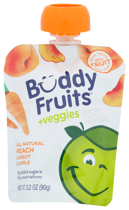 BUDDY FRUITS: Peach Carrot And Apple Blend Fruits And Vegetables, 3.2 oz