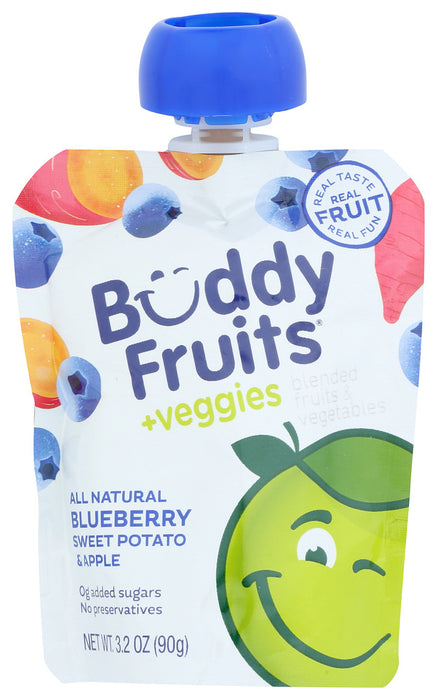 BUDDY FRUITS: Blueberry, Sweet Potato And Apple Blended Fruits And Vegetables, 3.2 oz