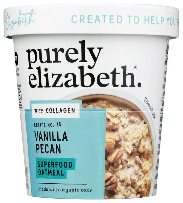 PURELY ELIZABETH: Vanilla Pecan Collagen Protein Oats Cup, 2 oz