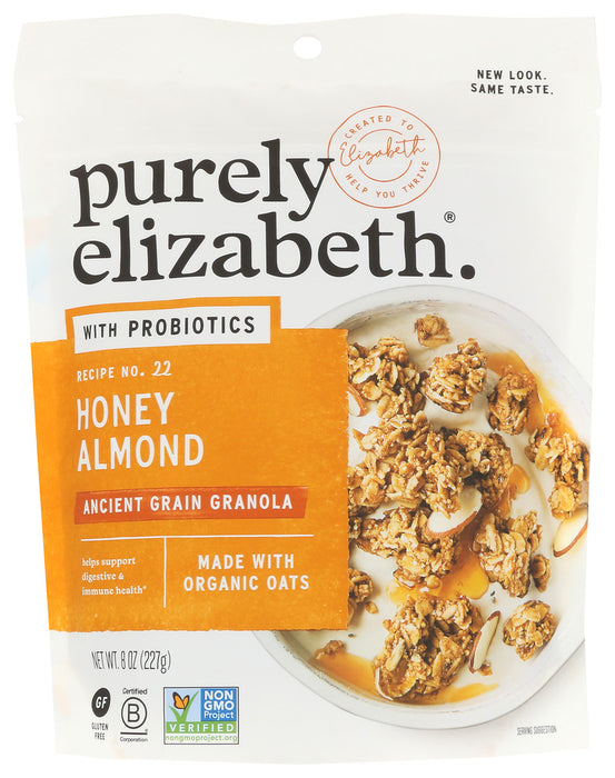 PURELY ELIZABETH: Honey Almond Probiotics Granola, 8 oz