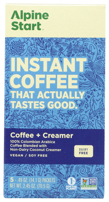 ALPINE START: Instant Coffee With Coconut Creamer, 3.72 oz