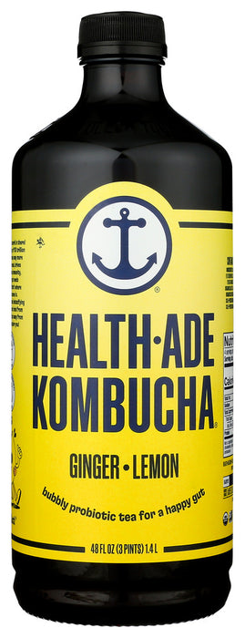 HEALTH ADE: Ginger Lemon Kombucha, 48 oz