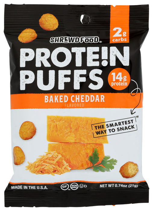 SHREWD FOOD: Protein Puffs Baked Cheddar, 0.74 oz