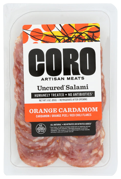 CORO FOODS: Orange Cardamom Salami Sliced Pack, 3 oz
