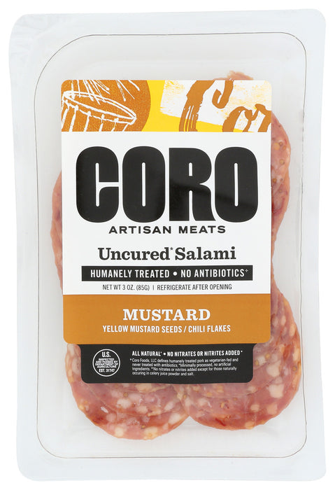 CORO FOODS: Mustard Salami Sliced Pack, 3 oz