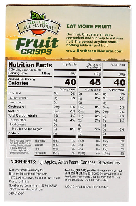 BROTHERS ALL NATURAL: Variety Pack Freeze Dried Fruit Crisps, 2.26 oz