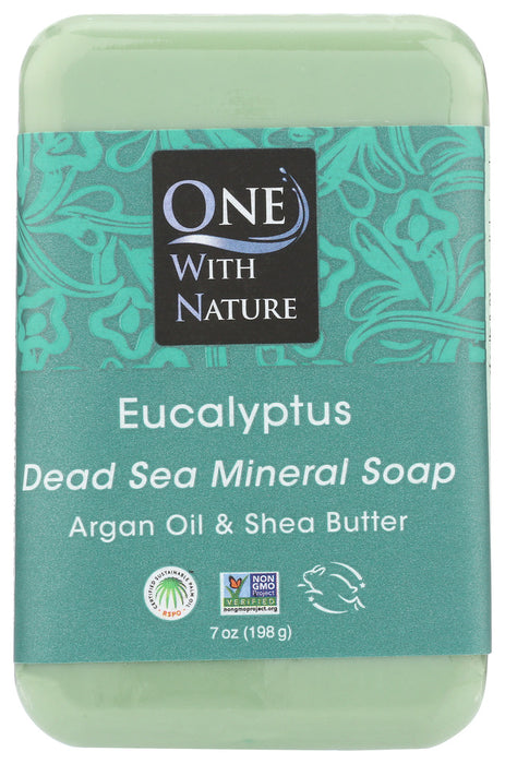 ONE WITH NATURE: Triple Milled Soap Bar Eucalyptus Argan Oil + Shea Butter, 7 oz