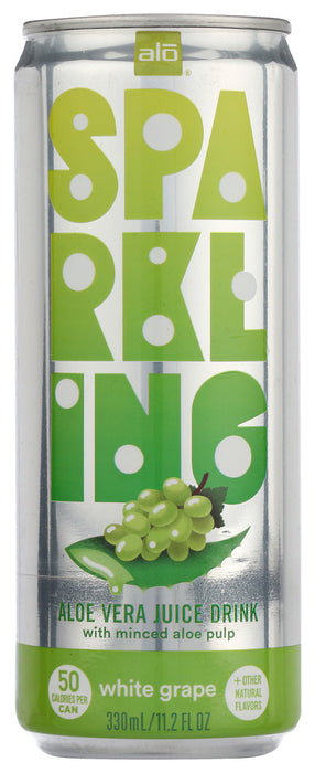 ALO: Sparkling White Grape Aloe Vera Juice, 11.2 fo