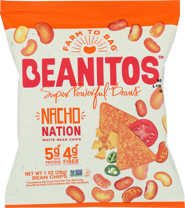 BEANITOS: Nacho Cheese White Bean Chips, 1.2 oz