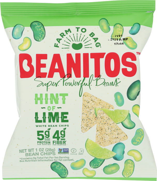 BEANITOS: Lime White Bean Chips, 1 oz