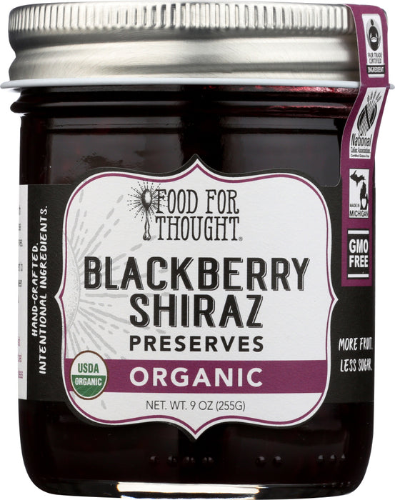FOOD FOR THOUGHT: Organic Blackberry Shiraz Preserves, 9 oz