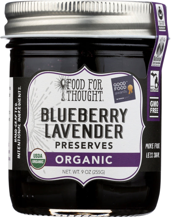 FOOD FOR THOUGHT: Organic Blueberry Lavender Preserves, 9 oz