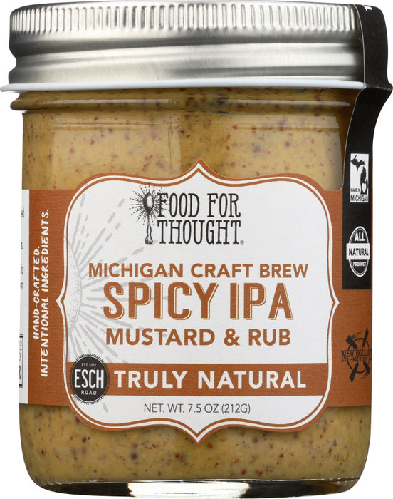 FOOD FOR THOUGHT: Truly Natural Spicy IPA Mustard & Rub, 7.5 fo