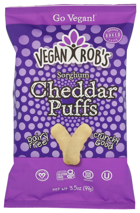 VEGANROBS: Dairy Free Sorghum Cheddar Puffs, 3.5 oz