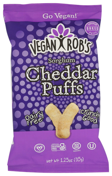 VEGANROBS: Cheddar Puffs Dairy Free, 1.25 oz