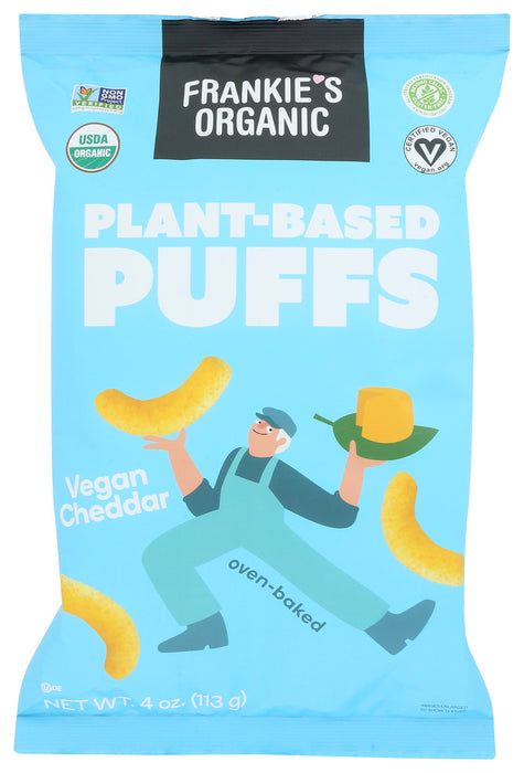 FRANKIES: Snack Puffs Cheddar Plant Based, 4 OZ