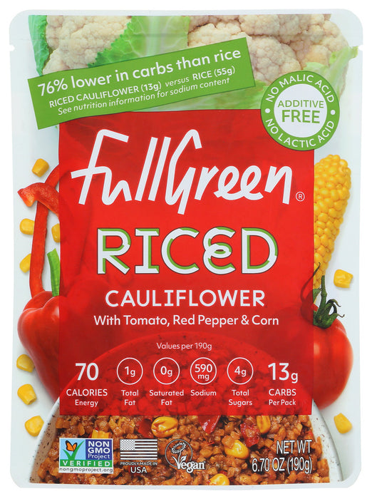 FULLGREEN: Riced Cauliflower Tomato Corn Pepper, 6.7 oz