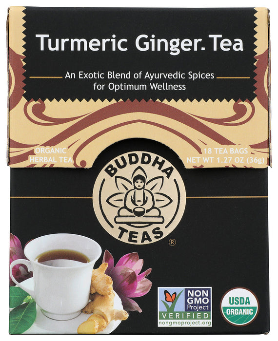 BUDDHA TEAS: Tea Turmeric Ginger, 18 bg