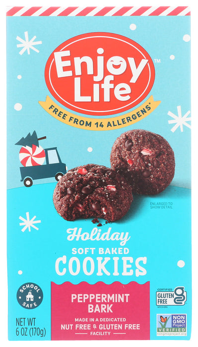 ENJOY LIFE: Holiday Soft Baked Cookies Peppermint Bark, 6 oz