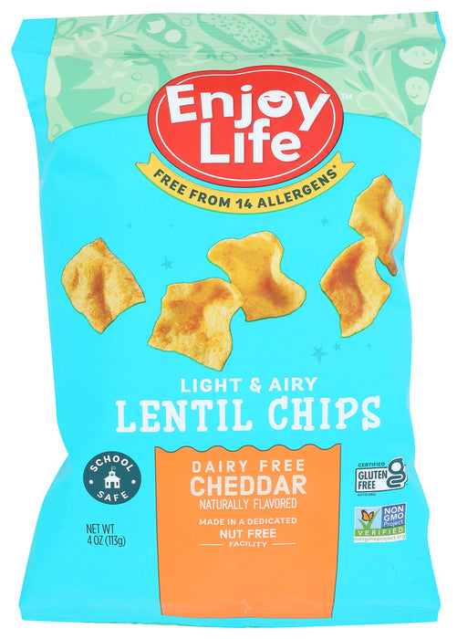 ENJOY LIFE: Cheddar Lentil Chips, 4 oz