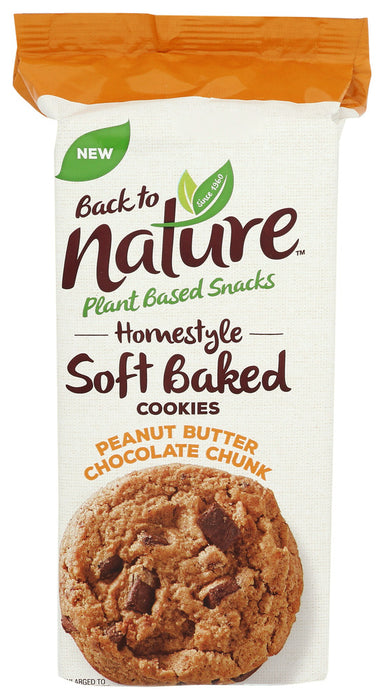 BACK TO NATURE: Homestyle Soft Baked Peanut Butter Chocolate Chunk Cookies, 8 oz