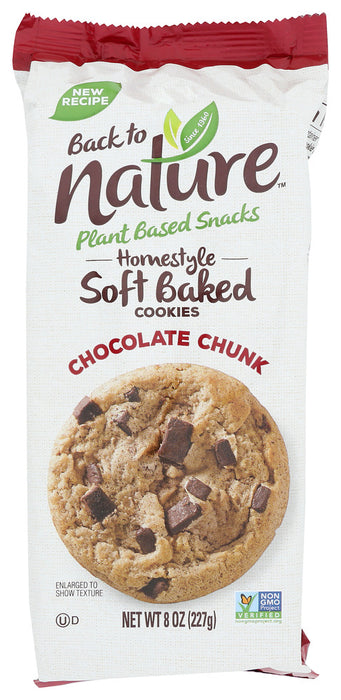BACK TO NATURE: Homestyle Soft Baked Chocolate Chunk Cookies, 8 oz