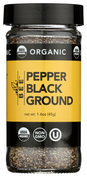 BEE SPICES: Organic Pepper Black Ground, 1.6 oz
