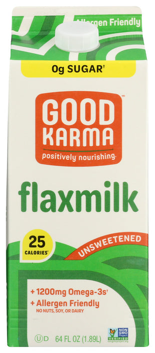 GOOD KARMA: Unsweetened Flax Milk, 64 oz
