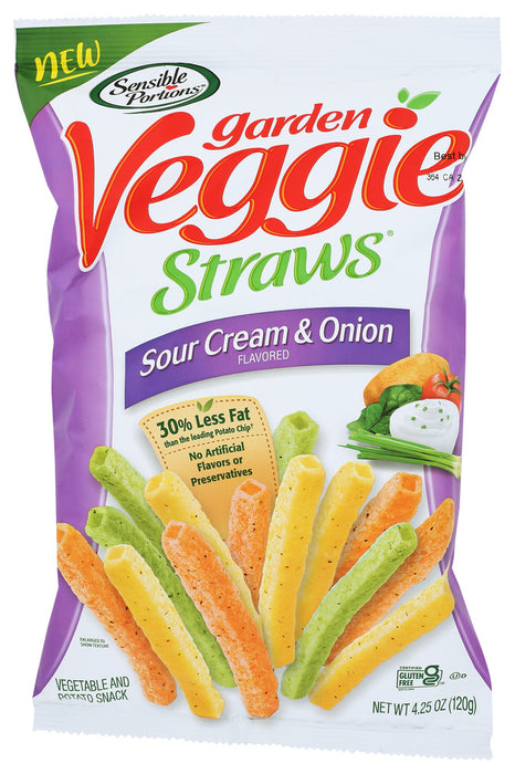 SENSIBLE PORTIONS: Garden Veggie Straws Sour Cream And Onion, 4.25 oz