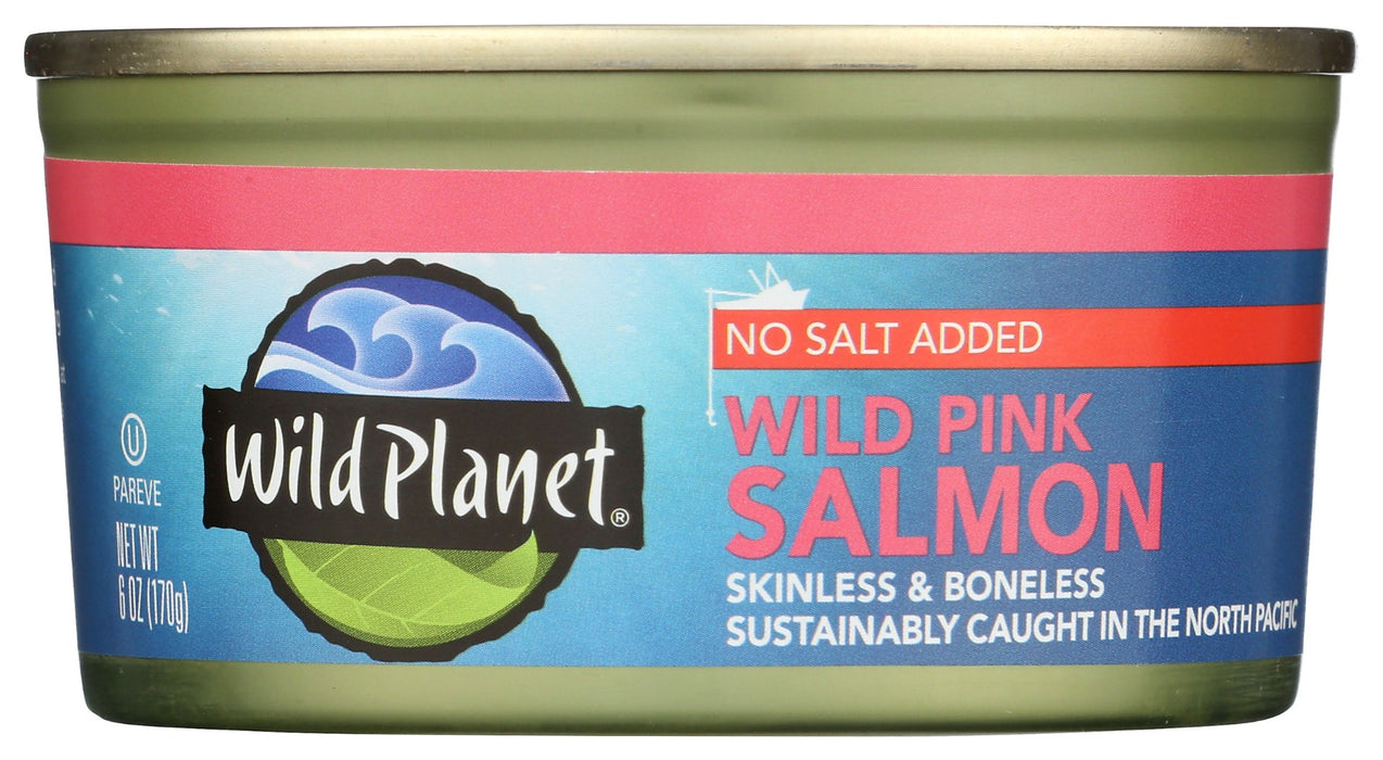 WILD PLANET: Alaska Pink Salmon No Salt, 6 oz