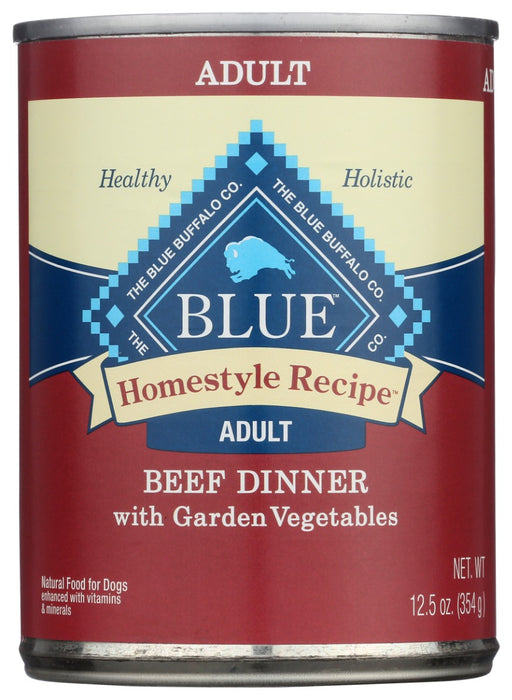 BLUE BUFFALO: Homestyle Recipe Adult Dog Food Beef Dinner with Garden Vegetables, 12.5 oz