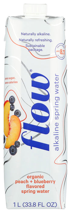FLOW WATER: Water Alkaline Peach Blueberry, 33.8 fo